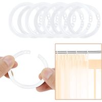 100-teiliges Set aus 40 mm Kunststoff-Gardinenringen für Badezimmer und Fenster (weiß)