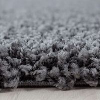 Tapis uni shaggy rond Bright Gris Ø 80