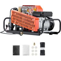 Mophorn Compresseur d'air PCP, 30 MPa, 4 cylindres, débit de 60 L/min, équipé d'un système de refroidissement par ventilateur, adapté aux bouteilles de plongée, au paintball, aux fusils PCP