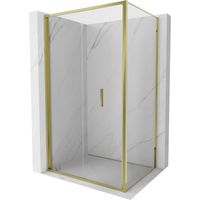 Mexen Exo cabina de ducha plegable 85 x 75 cm, transparente, dorada - 816-085-075-50-00