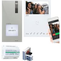 Kit vidéophone 2 fils avec moniteur intérieur Wi-Fi – Accès à distance via application – Vision nocturne – Platine extérieure en aluminium – Comelit Immotec