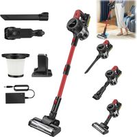 Aspirateur Balai sans Fil 3-en-1 Ultra Puissant – 65 Min Autonomie,15Kpa Aspiration,Brosse Motorisée Anti-Poils d'Animaux,Léger & Silencieux – Parfait pour Sols Durs,Tapis et Voiture (Filtre Lavable)