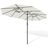 Randaco XXL Sonnenschirm Naturweiß – 3-teiliger Marktschirm mit maximaler Schattenfläche für Balkon & Garten