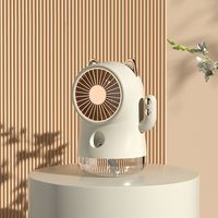 Ventilateur de bureau brumisateur forme Chat Porte-Bonheur, 3 vitesses, multifonction, blanc, pour maison bureau voyage
