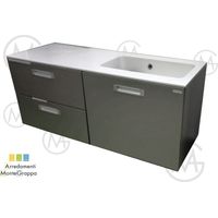 Composizione lavanderia lavella dipiù l.120 grigio lava con top unico bianco
