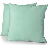 Funda de almohada cuadrada HOME LINGE PASSION lote de 2 Microfibra 82 g verde agua 63 x 63 cm