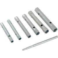 Silverline – Clés à pipe doubles 6 pcs – Dimensions 8-19 mm – Acier résistant à la corrosion – Pour espaces confinés