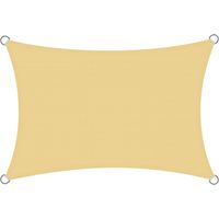 Voile d’ombrage Rectangulaire 3x4 m - Toile Ombrage Extérieur 4x3 m HDPE Respirant (185g/m²) Voile Ombrage avec 98% de Protection UV pour Patio Jardin Pergola, Sable