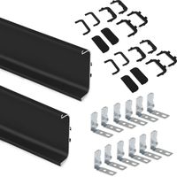 Emuca Lot mit 2 Zentralprofile Gola für Küchenmöbel, Länge 2,35 m, mit Zubehör, Aluminium, schwarz lackiert