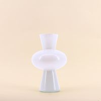 Vase boule en verre blanc, H21cm