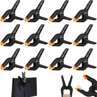12 Pack Black Backdrop Clips Balloon Arch Decorations, Spring Clamps, Plastic Clipsfor Crafts and Backdrop Clips Backdrop Clamps for Crafts, Woodworking, Photography, Outdoor