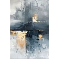 PÓSTER Arte - Gris - Oro - Abstracto Pared Decoracion Grande 80x120
