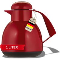 Helios Day - Thermos rosso, 1 l, 6 ore, mantiene le bevande calde e fredde, con supporto per bustine di tè, facile da pulire, adatto per tè e caffè