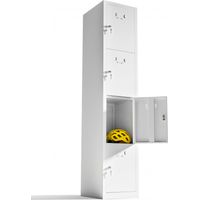 Vestiaire metallique à 4 portes Casier Metal pour votre atelier ou votre bureau Vestiaire metallique avec serrure Blanc