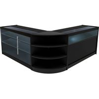 Schwarzes Ladenthekenset Demeter mit LED-Leuchte – K1500 B1500 LM60