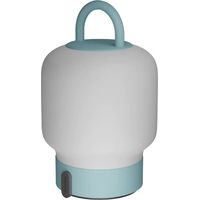 Lampe de table portable, dimmable et rechargeable via usb - verre opale, turquoise - Kooduu - Loome Smokey Teal
