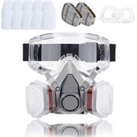 Mascarilla de Volumen Reutilizable con Filtro para Protección Contra Vapores y Partículas Mascarilla de Gas Antipolvo para Pinturas, Barnices, Trabajos de Carpintería, Agricultura