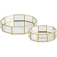 Cupido&Co. Set 2 Vassoi D 205 Mm H 50 Mm D 270 Mm H 65 Mm Specchio Oro