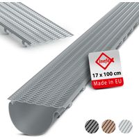 INEFA Laubfangstreifen Dachrinnen Laubschutz NW 100-150 (Ø100-160mm) 100cm, 1 Stk. Dachrinnenschutz, Dachrinnenabdeckung, Made in Germany: Grau