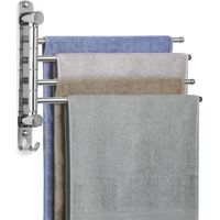 Crea – 180° Swivel Wall-Mounted Towel Rail in SUS304 Stainless Steel – 4 Arms – Length 35 cm – Space-Saving for Bathroom and Kitchen