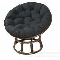 Cuscino per sedia sospesa, nero, 100 cm x 100 cm, cuscino a nido d'uccello, cuscino rotondo in rattan