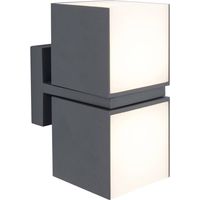 Applique Led 24W Doppio Cubo Luce Regolabile Lampada Nera ip65 Bianco Naturale