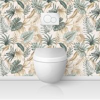 Crédence adhésive WC - Feuilles Tropicales - 55x55 cm - Adhésif + Protection MATE