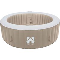 HOME DELUXE - Spa extĂ©rieur - SPLASH + coussins, porte-boissons et pare-soleil - Couleur : beige - â 208 cm, 130 jets d'air - avec couverture, kit de rĂ©paration, kit de filtration I Spa extĂ©rieur pour