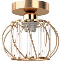 Emitto Crystal Ceiling Light Semi Flush Mount Chandelier Modern Hallway Gold