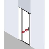 Kermi LIGA porte battante 1GR 900 x 2000mm argent ultra brillant verre trempé transparent Clean