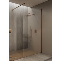 Schermo doccia fisso oro rosa spazzolato 80 cm - Lixa