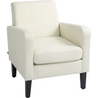 HOMCOM Poltrona Moderna da Camera in Tessuto con Braccioli 66x72x74 cm Crema