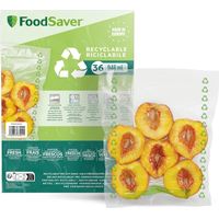 FoodSaver FSBE4802X-01-36 Sacchetti Termosigillabili 100% Riciclabili per Macchina Sottovuoto Alimenti, Lavabili, Resistenti alle Forature/Strappi, senza BPA, 20.7x28 cm, 0.94 lt