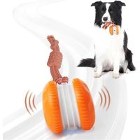 Automatisches Hundespielzeug mit zufälliger Bahn – bewegungsaktivierter elektrischer Rollball mit Schwanz, interaktives Haustierspielzeug für Katzen und Hunde in der Wohnung