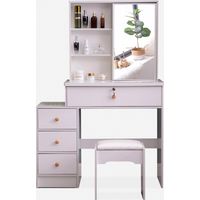 Mobile postazione trucco specchiera scorrevole camera letto sgabello Abby