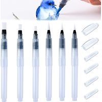Lot de 6 Pinceaux Aquarelle à Reserve d'eau Rechargeables, Pinceau à Réserve d'eau Pinceaux a Reservoir,Pinceaux Aquarelle