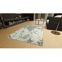 Tapis vintage Comet - Tapis vintage - 180x120cm, Rectangular - 100% Viscose - Tufté main - Aqua