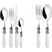 ALADDIN Ghiera Argento Anticato, Posate Set 50 pz, Scatola