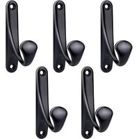 Ganchos para abrigos de pared atornillados, paquete de 5 ganchos de pared minimalistas de aleación de zinc resistentes para puerta de entrada, dormitorio y baño