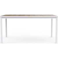 tavolo da esterno keter "porto 160" in metallo bianco e piano effetto legno frassino 159x95x75 cm