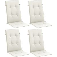 vidaXL Highback Chair Cushions 4 pcs Melange Cream 120x50x4 cm Fabric