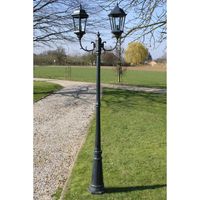 Gartenlaterne 2-flammig 230 cm Dunkelgrün/Schwarz Aluminium vidaXL