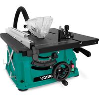 Vonroc – Scie à table compacte 1500W – Vitesse 5000tr/min – Lame Ø210mm 40T incluse – Pour coupes droites et d'onglet