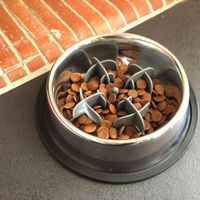 Accessoire Anti Glouton Chiens et Chats, pour gamelle/Bol jusqu'à 13,5cm de Diamètre, Anti Stress, Silicone sans BPA, Réduit la Mauvaise Haleine, Compatible Lave-Vaisselle et Congélateur