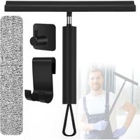 RHG Raclette Douche, Raclette Silicone avec Support Noyau Acier Inoxy pour Salle de Bain, Raclette de Douche Nettoyeur pour Douche