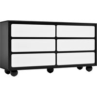 PLACARD MODERNE ESPACE DE RANGEMENT SECURISE AVEC PIEDS EN METAL Particle Board White+Black 140.00x38.00x74.50