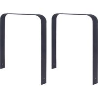 2 x Fahrradanlehnbügel 115 x 76 cm Flachstahl 12 mm pulverbeschichtet Einbetonieren Parker Anthrazit Typ U