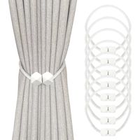 8 Pieces Curtain Tiebacks, Fashion Squares, Curtain Tieback for Home, Office, Hotel (White)