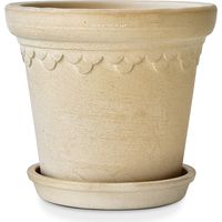 YOSE LIFE Maceta, maceta de terracota, diámetro 26 cm, maceta blanca, hecha a mano, resistente a las heladas