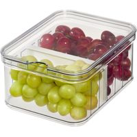 iDesign Organizer cucina, Piccolo box frigo in plastica priva di BPA, Contenitore frigo adatto anche all'ufficio e altri ambienti, trasparente
